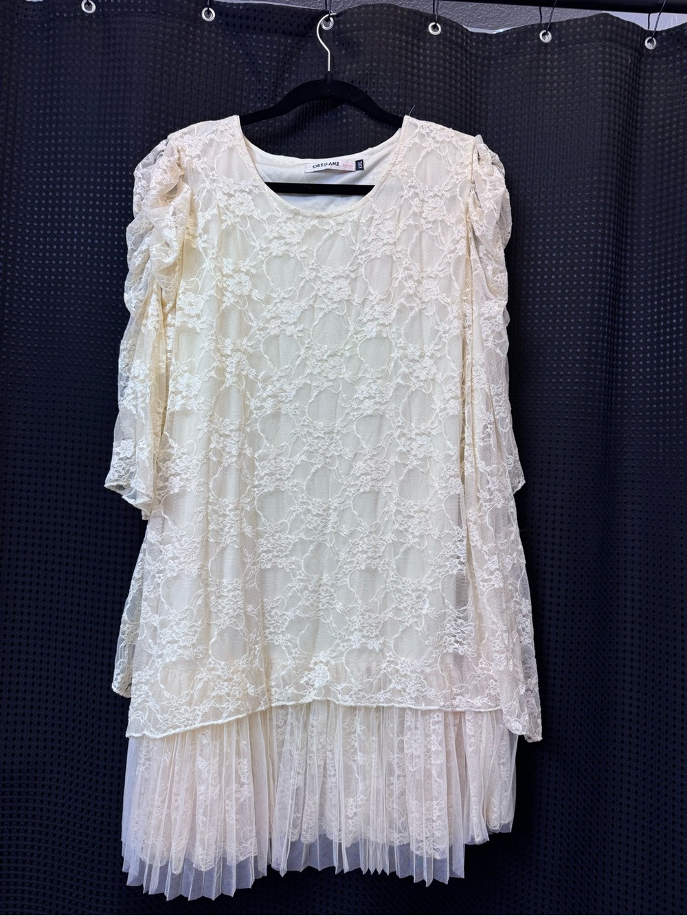 Origami Lace Dress – XXL – Cream Romantic Style